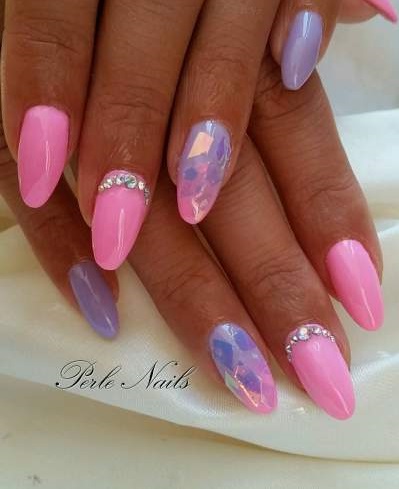 Glamorous pink & Purple Nails