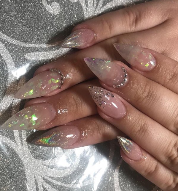 Gradient Ombre Stiletto Nails