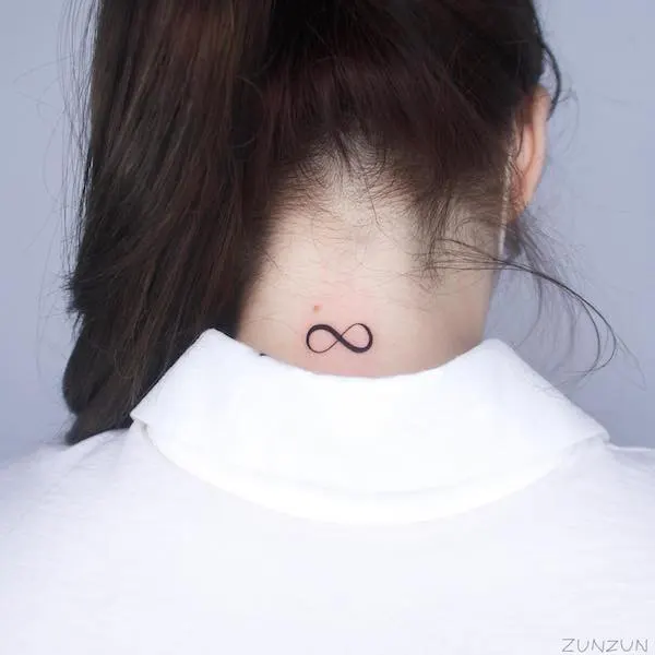 Infinity symbol on the back of neck