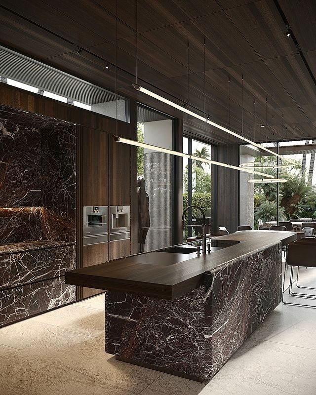 30 Creative Kitchen Island Ideas to Inspire Your Home in 2025 10 LED Linear Industrial Lighting