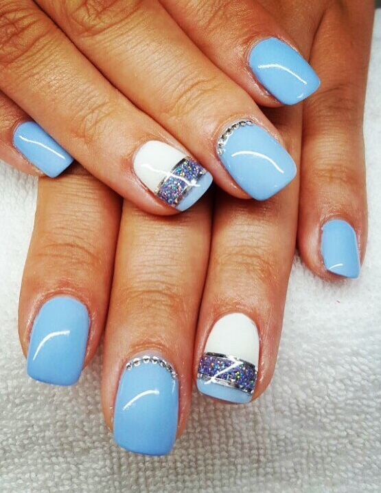 Light Blue And White Nails To Stay Simple