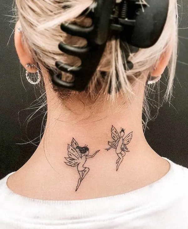 Small fairies on the back of neck
