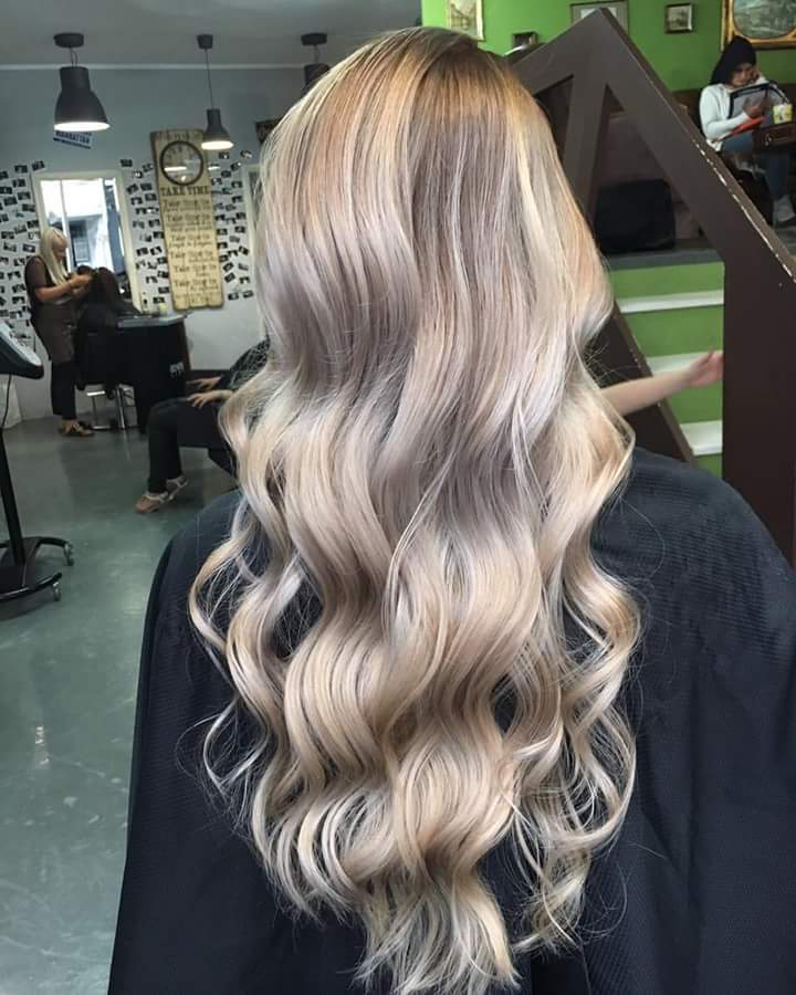 Bayalage Silver Ash Blonde Beautiful Hair Color