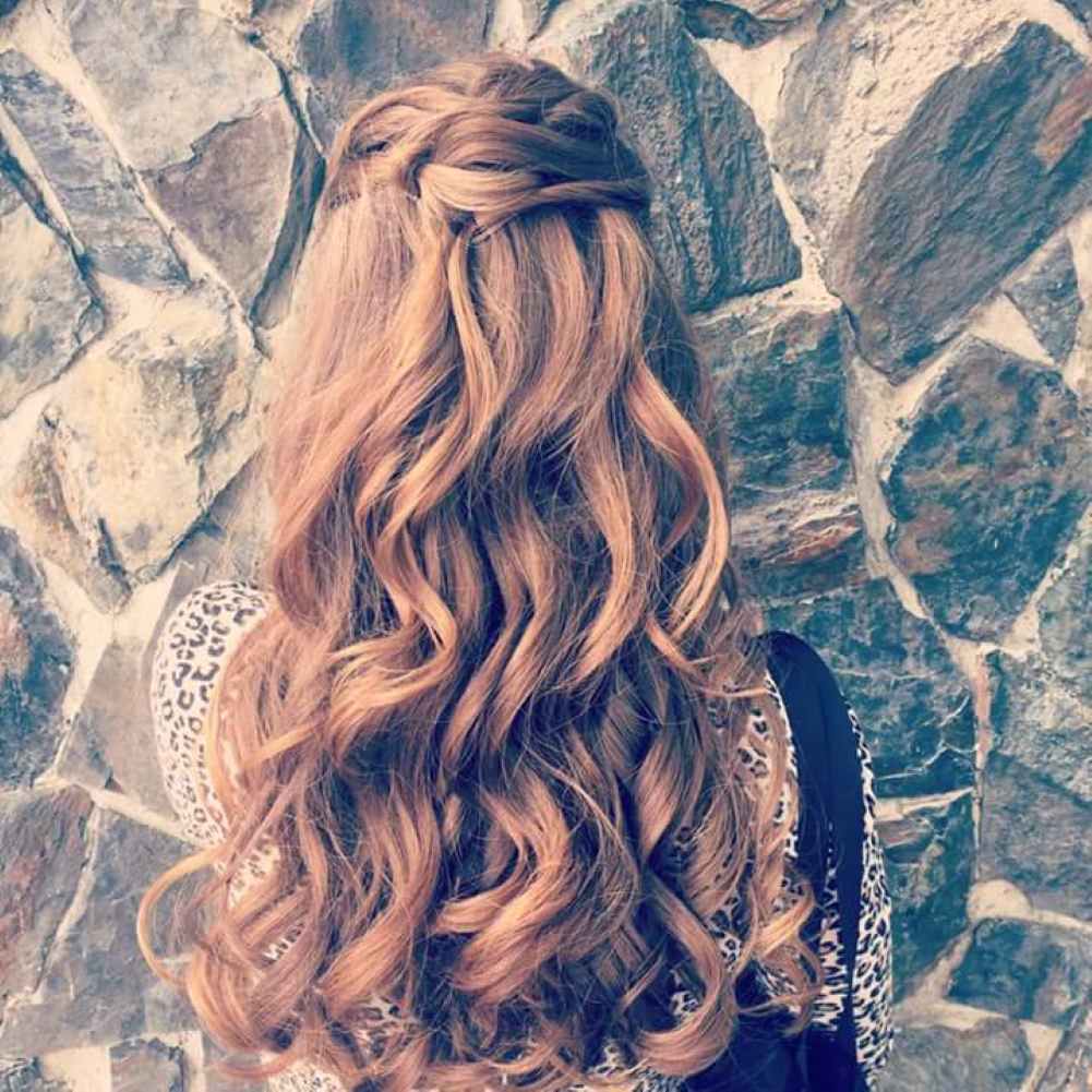 Beautiful easy Bohemian hairstyle