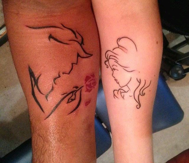 Beauty and The Beast Disney Couple Tattoo