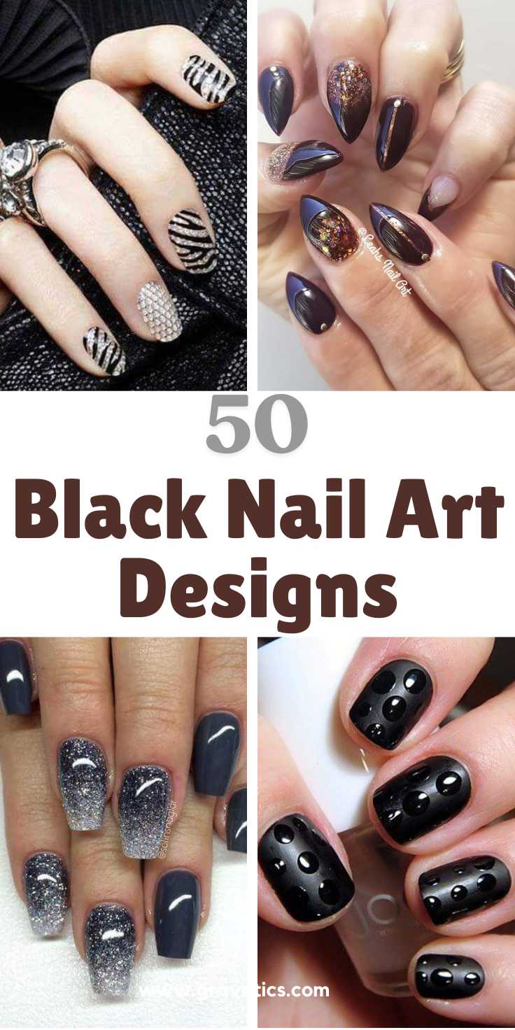 Black Nail Art Designs