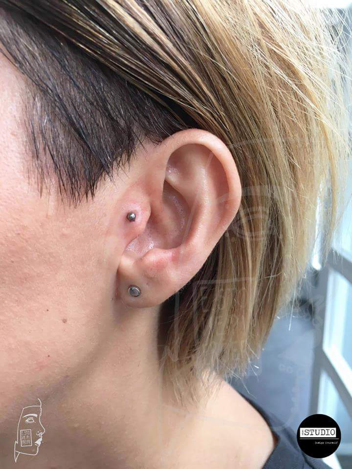 Black Stud for Pierced Tragus