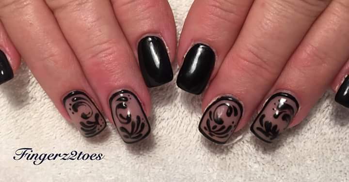 Charming Black Nail Art