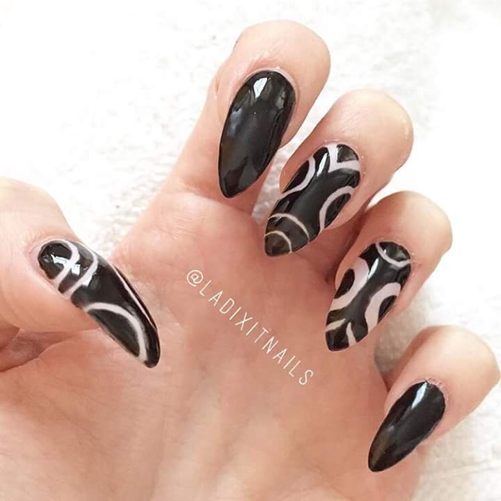 Chic Monochrome Black and White Nail Art