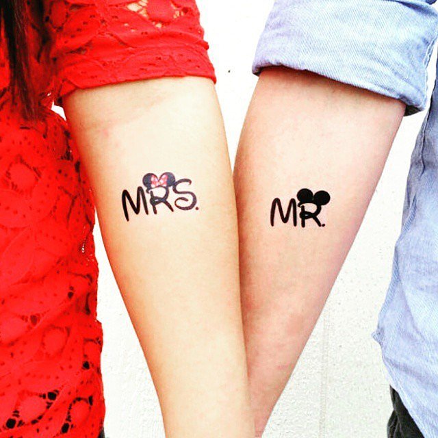 Disney Couple Tattoos Design-Mr and Mrs