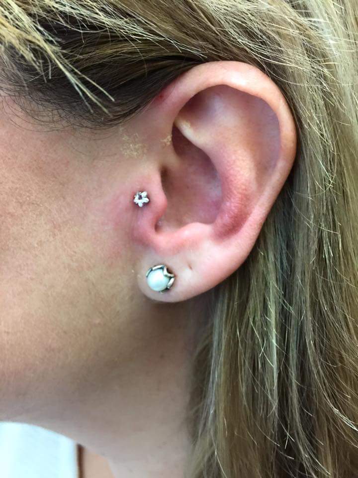 Endearing Floral Pierced Tragus Stud