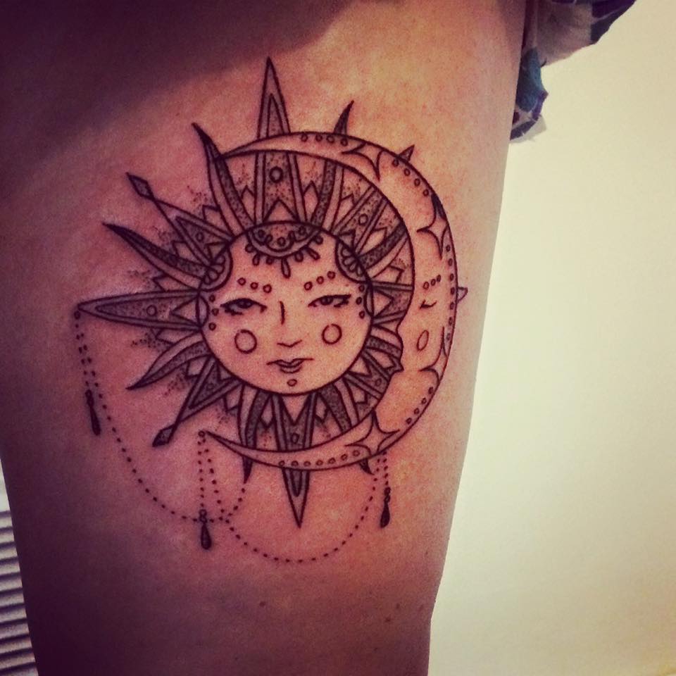 Fantastic Sun Moon Mandala Design