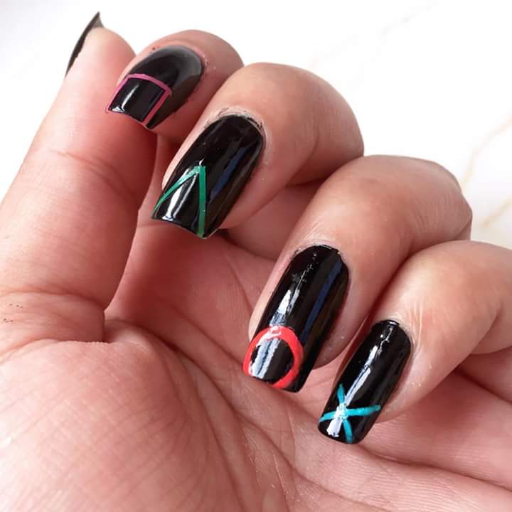 Funky Black Nail Art