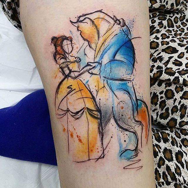 Gorgeous Couple Tattoo Pattern