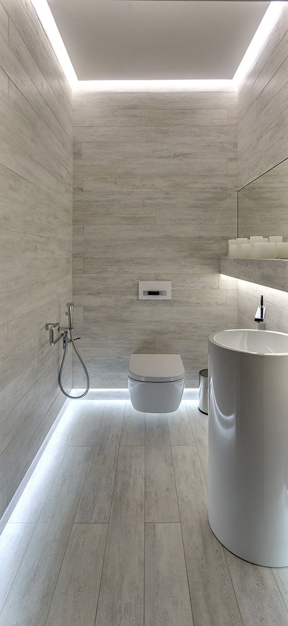 Contemporary Bathroom with Ambient Lighting