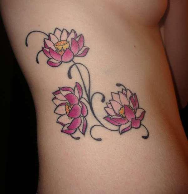 LOVELY PINK LOTUS FLOWER TATTOOS