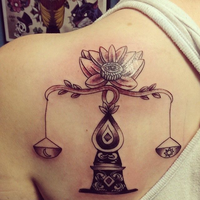 Libra Tattoo-The Third Eye, The Moon and The Sun