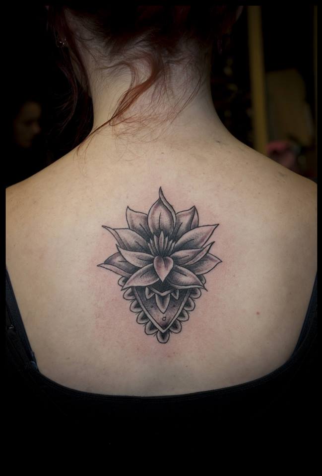 Lotus Flower Back Tattoo Design