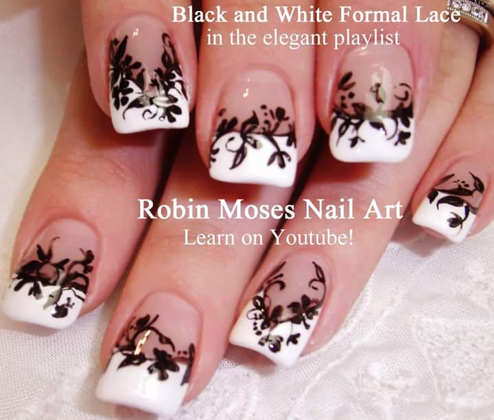 Modish Black Tree Nail Art