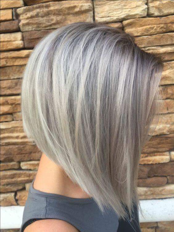 Pleasing Icy Ash Blonde Bob Styled