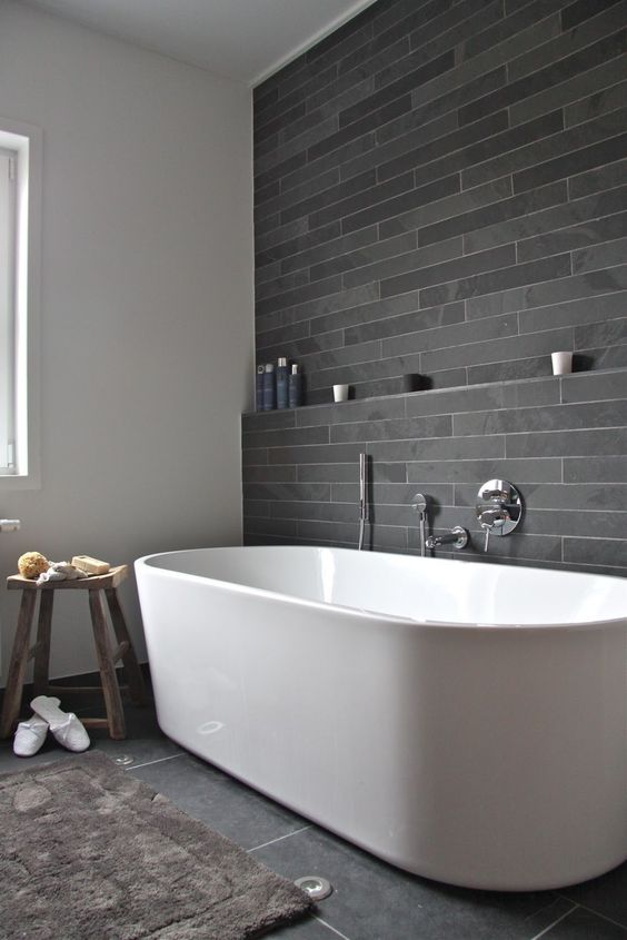 Minimalist Bathroom with Sleek Freestanding Tub