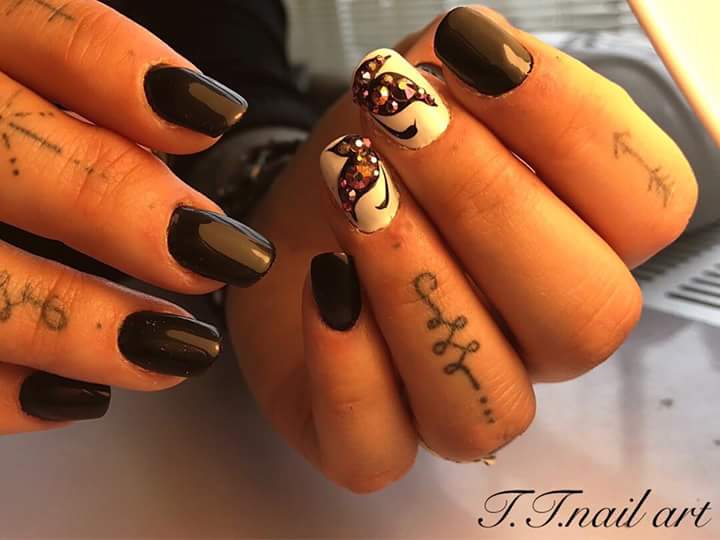 Sassy Black Nail Art Boho Style