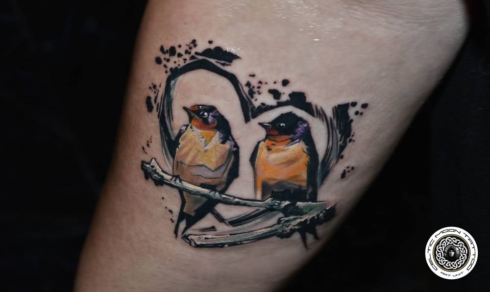 Small Swallow Couple Tattoo Pattern