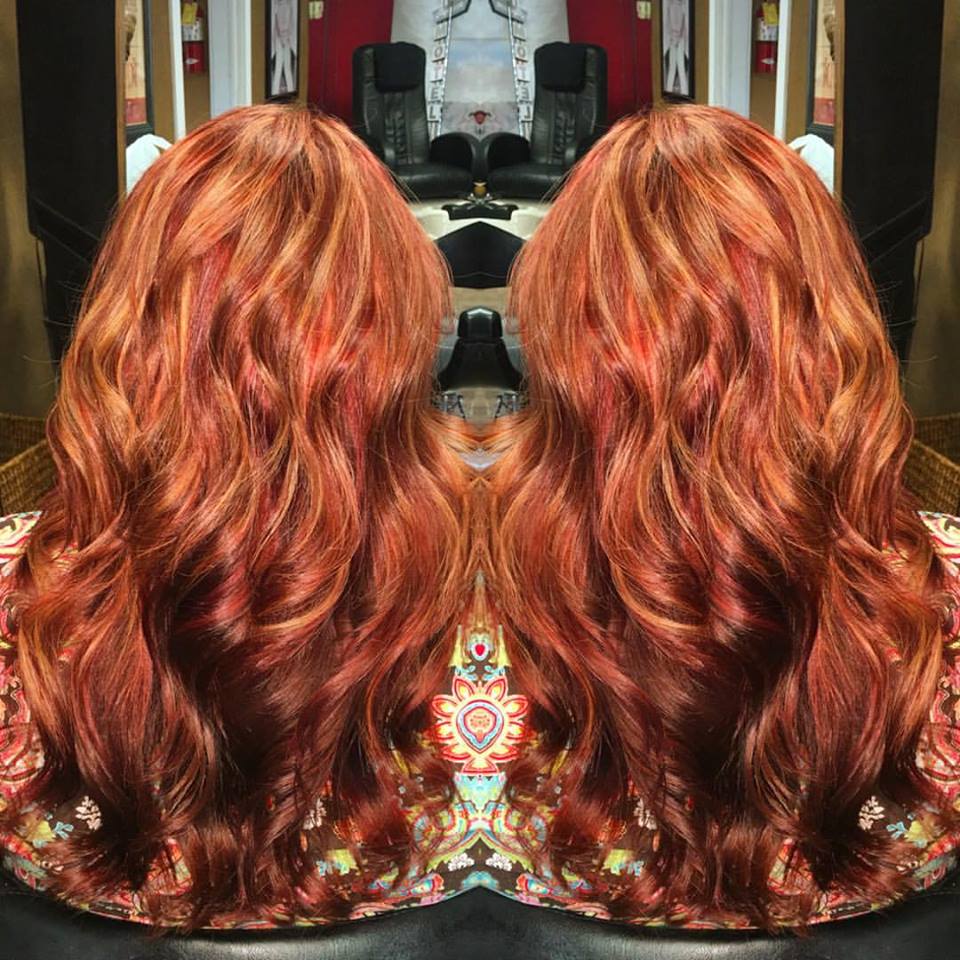 Sparks And Red Ember Highlights For Twirling Hair Trend This Fall