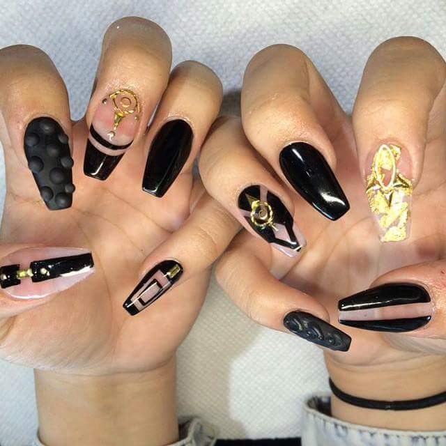 Special 3D Pattern Black Nail Art