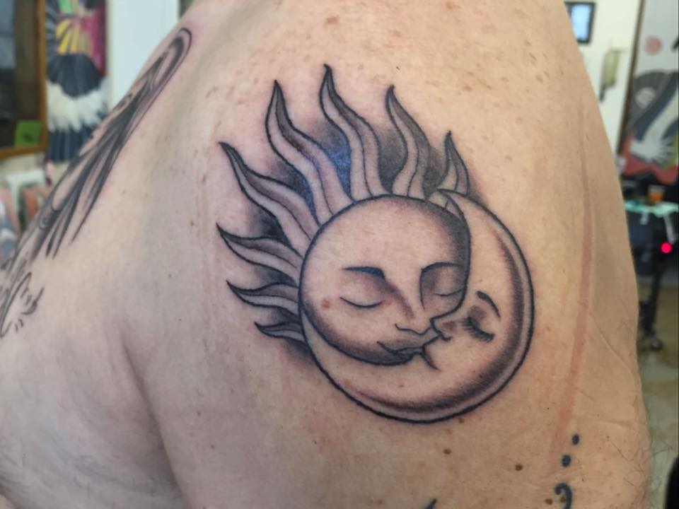 Special Love Moon Kiss Tattoo