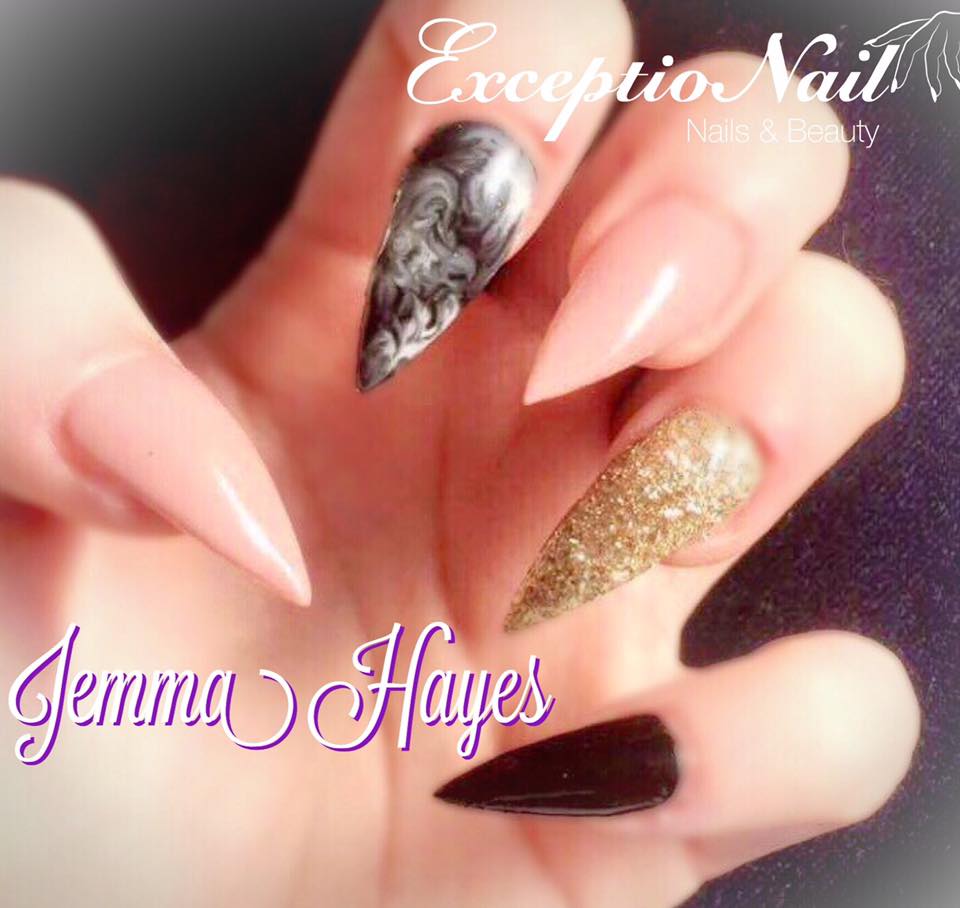 Superb Acrylic Nails with Gel Polish Design