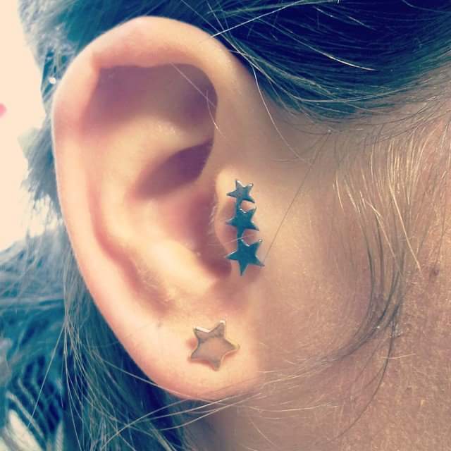 Superb Sapphire Stars Stud Earring