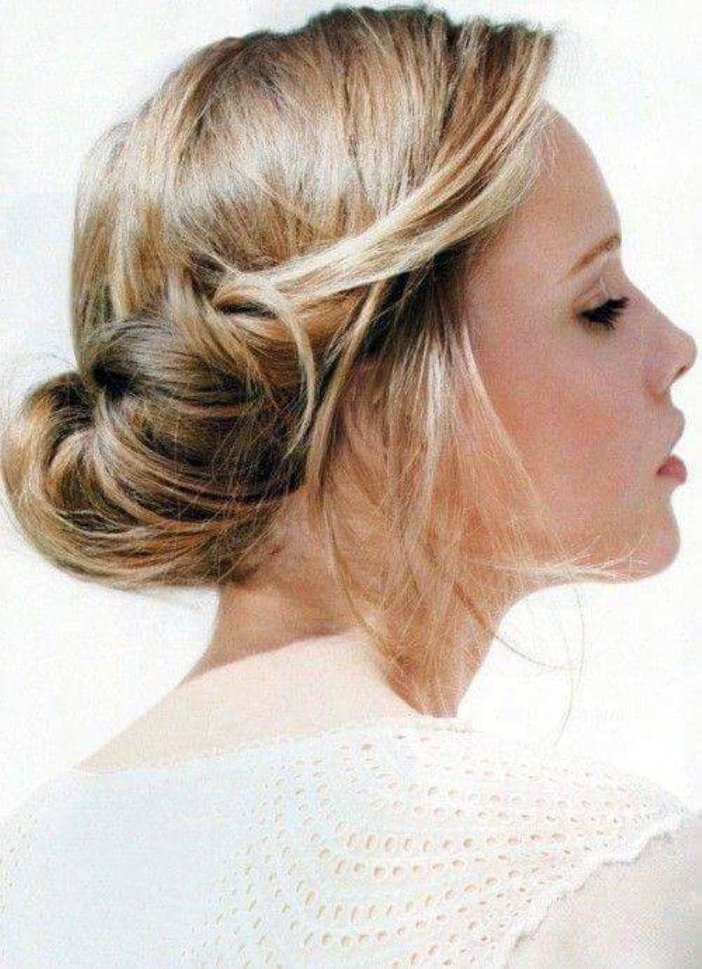 Twisted Bohemian style low bun