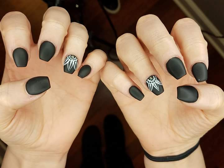 Ultimate Boho Style Black Nail Art Design