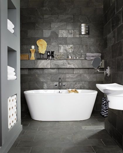 Elegant Dark Bathroom with Modern Flair