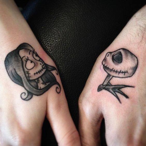 Wonderful Jack and Sally Disney Couple Tattoo