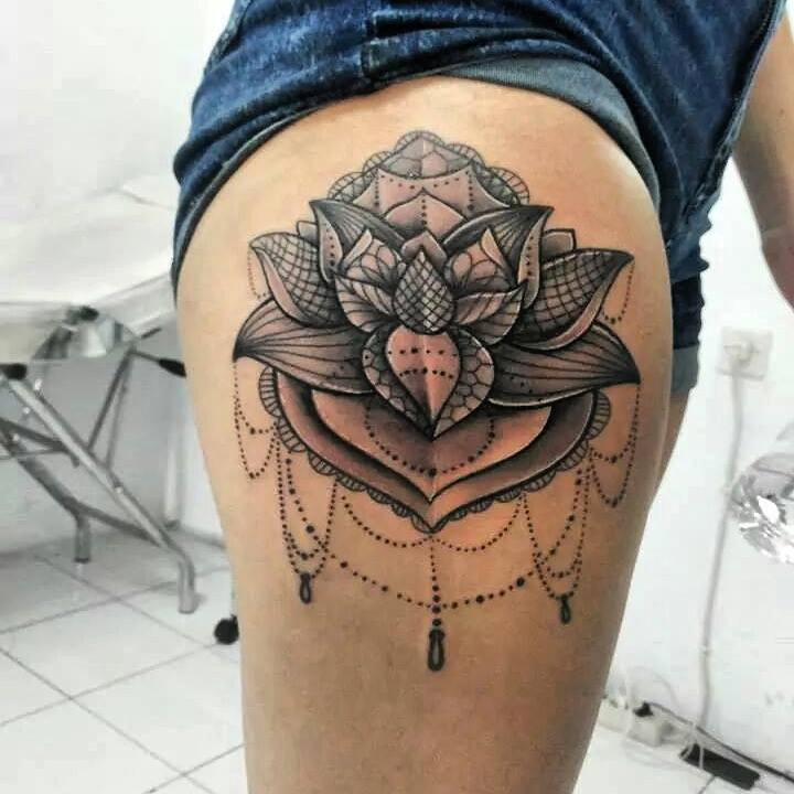 lotus flower tattoo design for women