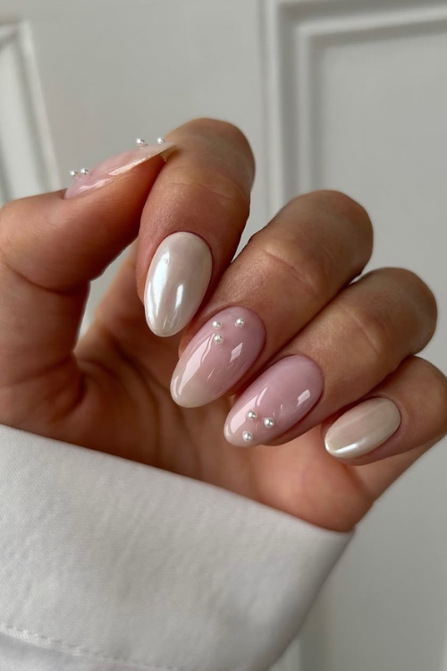 30 Creative Nail Art Ideas: Unlock Stunning DIY Designs at Home! 2 pearlescent nails