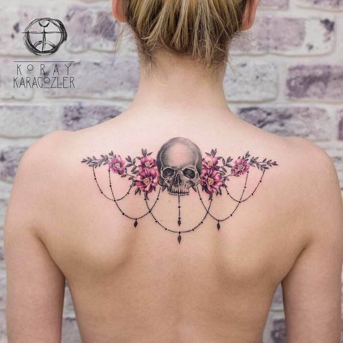 Absolutely Gorgeous Watercolor Skull Tattoo