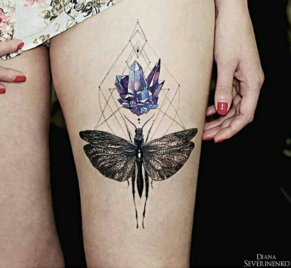 Alluring Divine and Delicate Crystal Bohemian Tattoo