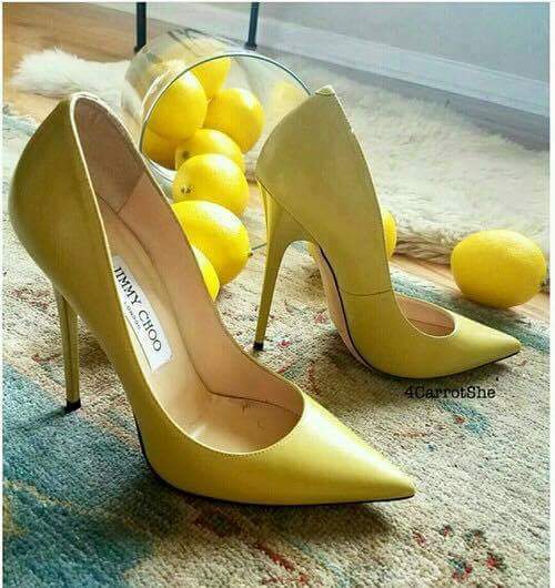 Alluring lemon color footwear for stylish women