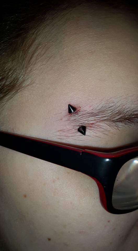 Arrow Spiked Black Piercing Brow