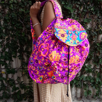 Backpack Hippie Style Painted Boho Bag