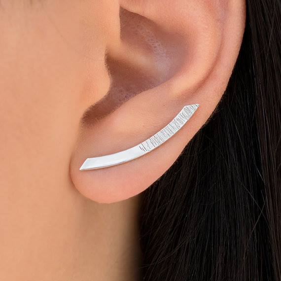 Bar Ear Cuff Earrings from Sterling Silver