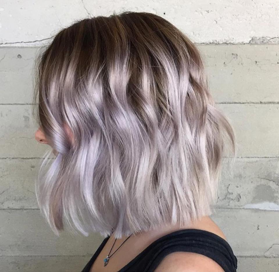 Beautiful Pastel Blonde Lob Style