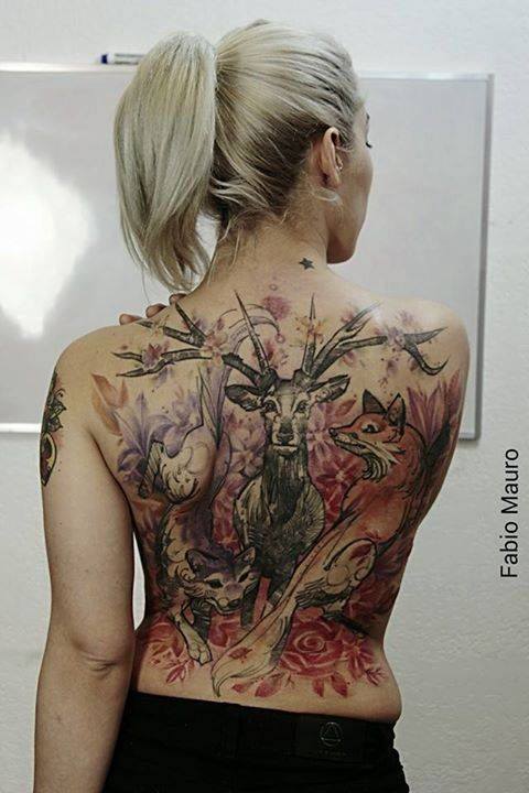 Best Watercolor tattoo on Back