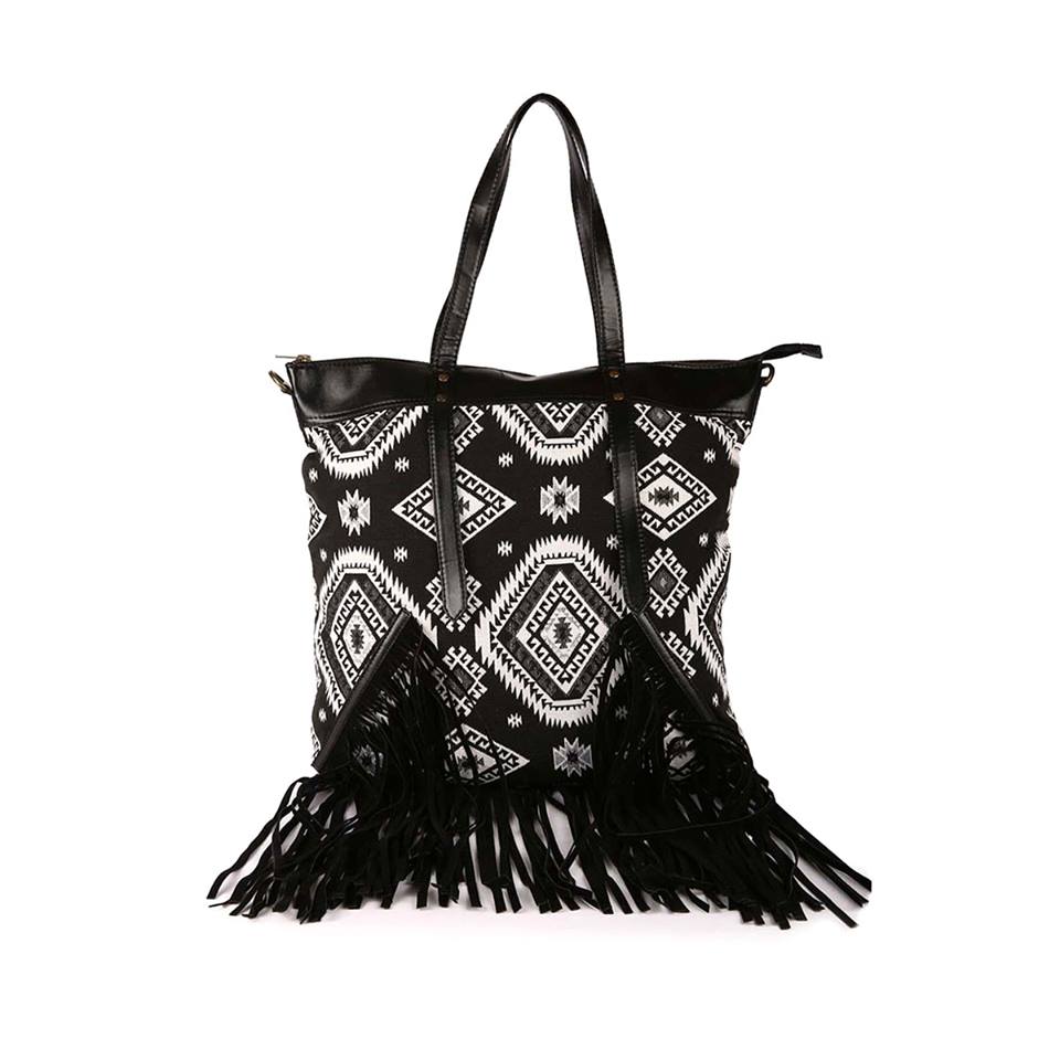 Black boho handbag for girls