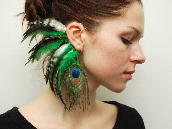 Bohemian Ear Cuff Feather Earrings Hippie Style