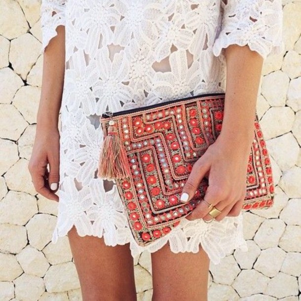 Boho Trendy Embellished Clutch for Summer