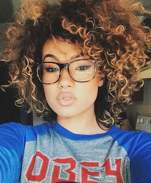 Bright Short Curly Weave Haircut